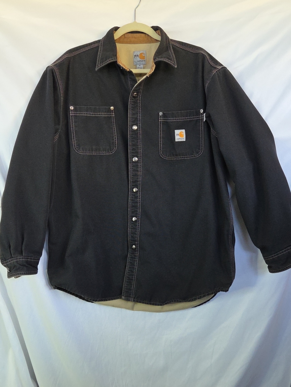Carhartt FR Flame-Resistant Canvas Lined Shirt Jacket Black Mens XL
